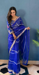 Perfect Party-wear Net With Embroidery Designer Work Saree