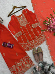 Designer Party-wear Georgette Embroidery Coding & Sequence Work Suit