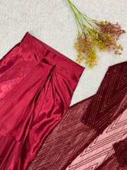 Trendy Women's Western Party Wear Skirt Set With Shrug
