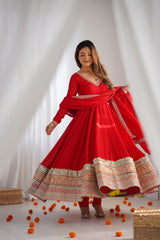 Festival Special Blooming Vichitra Silk Gown