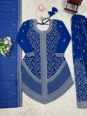 Party-wear Georgette Embroidery Sequence Thread Work Suit