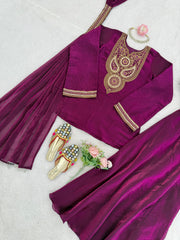 Stylish Designer Fendy Silk Thread & Sequence Work Sharara Set