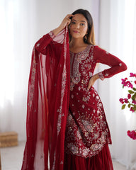 Beautiful Festival Special Georgette Thread With Sequence Work Sharara