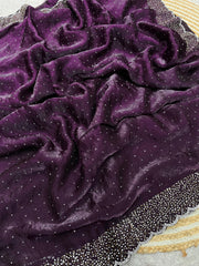 Beautiful Space Soft Silk Blooming With Zarkhan With Siroski Work Saree