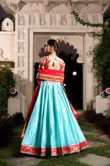 Traditional Jacquard Silk Paithani Weaving Zari Work Lehenga Choli