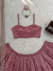 Beautiful Designer Japan Satin Coding Dori With Sequence Work Lehenga Choli