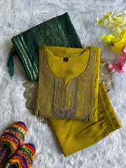 Beautiful Roman Silk Embroidery Work Salwar Suit