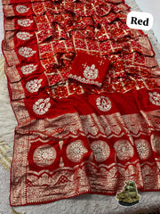 Beautiful Dola Viscose Weaving Heavy Saree With Rich Pallu