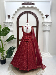 Festive Special Chanderi Jacquard Butti Designer Anarkali Gown