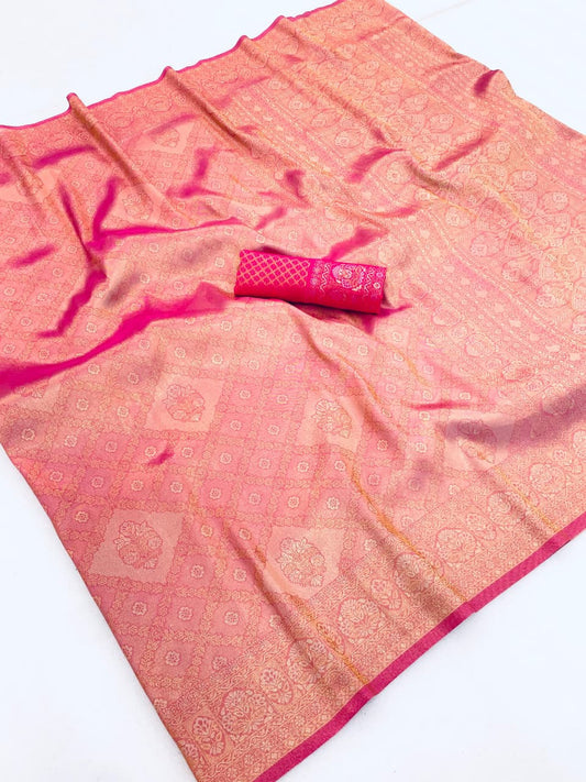 Traditional Kanjivaram Silk All-Over Zari Weaving Saree