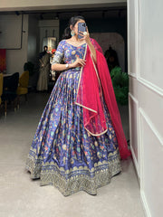 Bridesmaids Digital Print With Embroidery Sequence Work Lehenga Choli