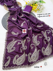 Trending Soft Pita Aari-Tari Gotapati Work Saree