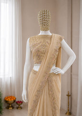 Party-wear Stylish Star Georgette Lehenga Set With Stitched Blouse