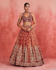 Designer Rolex Silk Embroidery Sequence Work Lehenga Choli