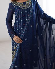 Beautiful Georgette Sequence Real Mirror Work Salwar Suit