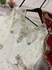 Beautiful Fendy Silk Sequence Embroidery Work Dress