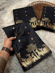 Stunning Banarasi Silk Rich Golden pallu Work Saree