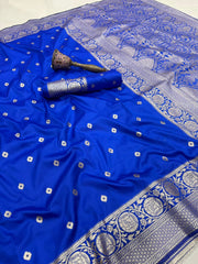 Beautiful Banarasi Silk Gold Zari Weaving Saree