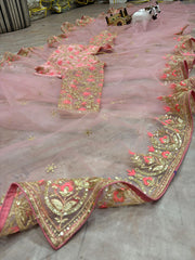Party-wear Butterfly Net Embroidery Sequins Work Saree