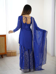 Party-wear Georgette Embroidery Sequence Thread Work Suit