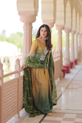 Trendy Designer Ready-made Chinnon Print Rich Beads Embroidered Work Sharara