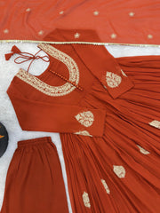 Festive Special Blooming Georgette Coding Work Gown