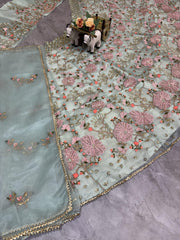 Party-wear Tabby Silk Pearl Embroidery Sequins Work Lehenga Choli