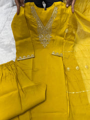 Beautiful Roman Silk Embroidery With Sequence Work Dress
