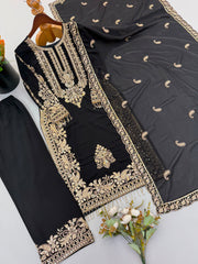 Designer Georgette Embroidery Sequence Work Salwar Suit
