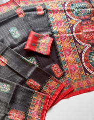 Beautiful Digital Printed Pashmina Zari & Jacquard Weaving Saree