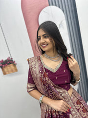 Wedding Special Pure Simmer Silk Lehenga Saree
