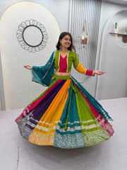 Navratri Special Multi Colour Bandhni Lehenga Choli