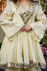 Festive Special Cosmos Mirror With Embroidery Work Sharara