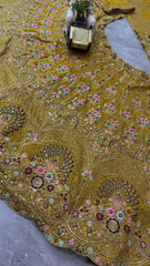 Beautiful Gold Crush Embroidery & Sequence Work Lehenga Choli