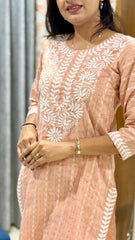 Beautiful Khadi Cotton Butti With Embroidery Work Kurti