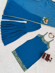 Elegant Ethnic Georgette Beads With Thread & Sequence Work Dress