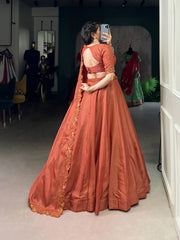 Beautiful Woven With Elegance Korean Pure Tussar Silk Lehenga Choli