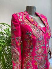 Trendy Stylish Chinon Silk Sequence Embroidery Work Three Piece Set