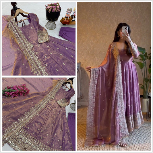 Festive Special Fendy Silk Embroidery Work Gown