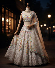 Trendy Malai Satin Silk Embroidery Sequence Work Lehenga Choli