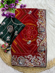 Beautiful Georgette Bandhej Saree