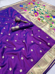 Beautiful Pure Kanchivaram Paithani Silk Zari Weaving Saree