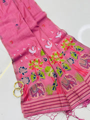 Beautiful Soft Muga Floral Type Rich Weaving Pallu Saree