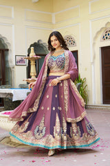 Wedding Special Georgette Embroidery Sequence & Thread Work Lehenga Choli