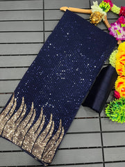 Bollywood Block-buster Georgette Sequence & Embroidery Work Saree