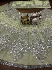 Wedding Special Butterfly Net Foil Mirror Sequence Work Lehenga Choli