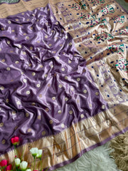 A Perfect Tradition Pastel Shaded Shiny Satin katan Silk Saree