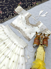 Beautiful Pure Crunchy Embroidery Coding Sequence Work Lehenga Choli