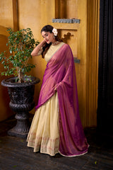 Traditional Festive Special Dupion Silk Zari Weaving Work Lehenga Choli