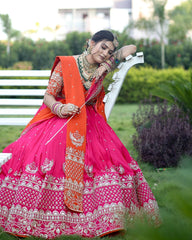 Beautiful Bride's Special Georgette Thread With Sequence Work Lehenga Choli